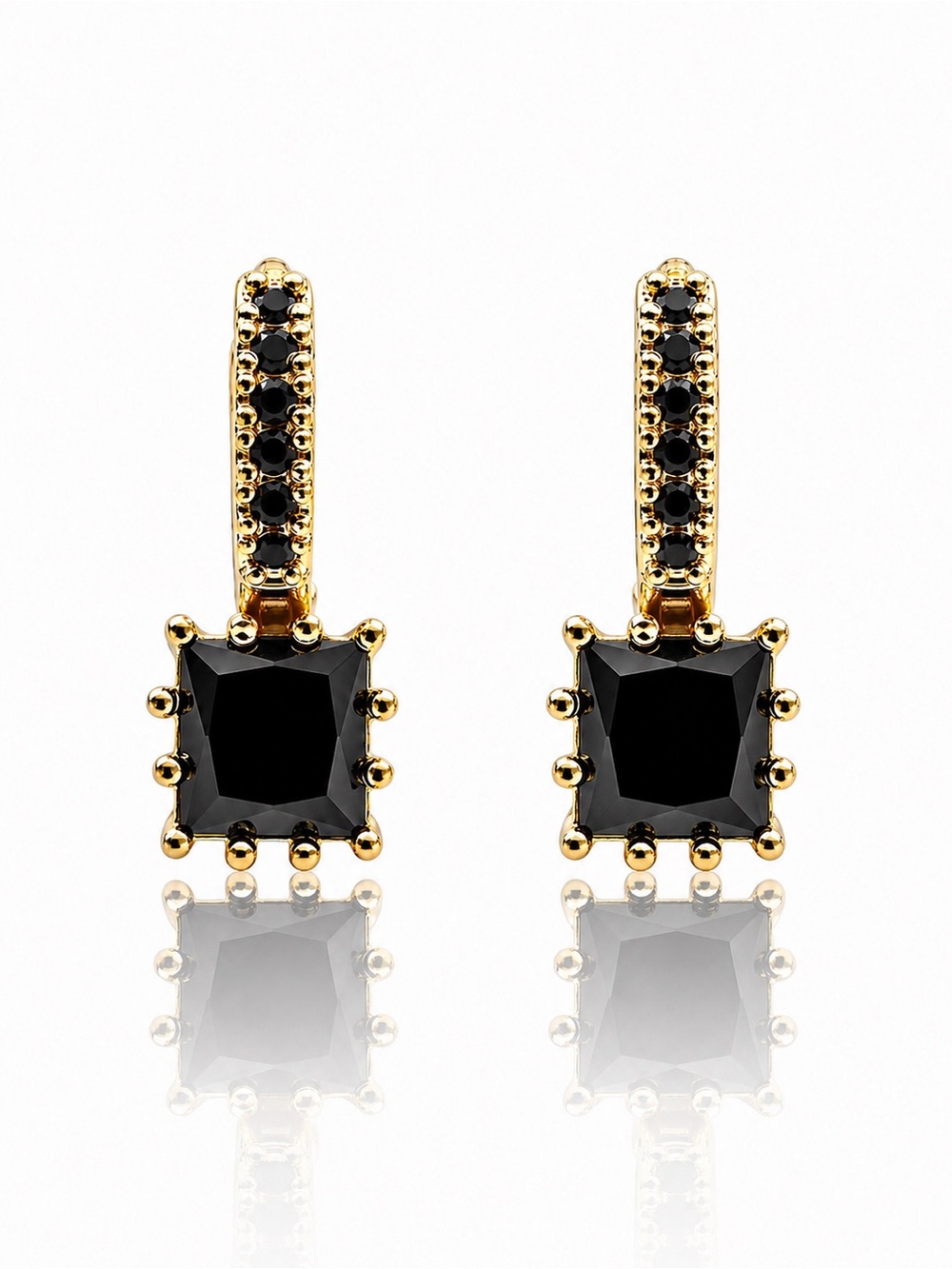 Gold Filled Huggies with Black CZ